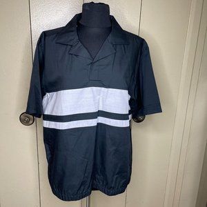 American Vogue Black with White Stripe Shirt Sz L